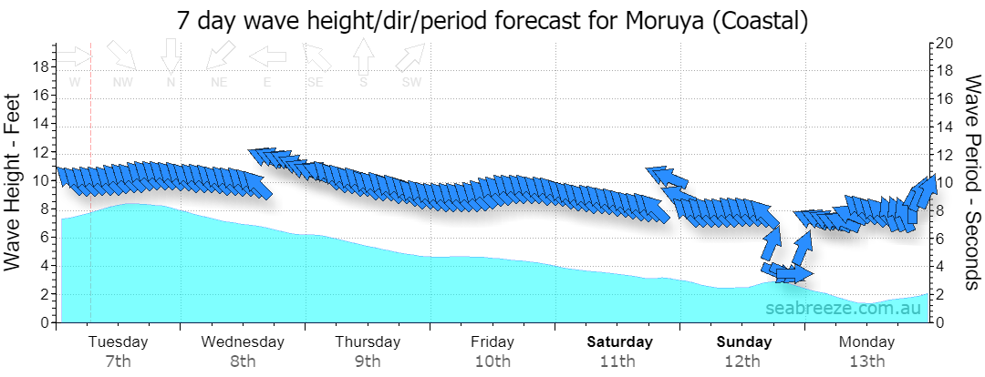 7 DAY SWELL & PERIOD FORECAST