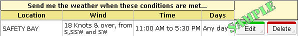 Wind Alert Setup