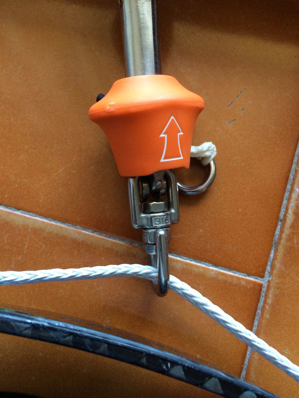 Cabrinha Fireball on a sliding rope harness bar