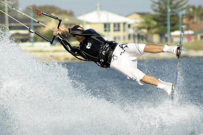 Kitesurfing the sandbar at Safety Bay