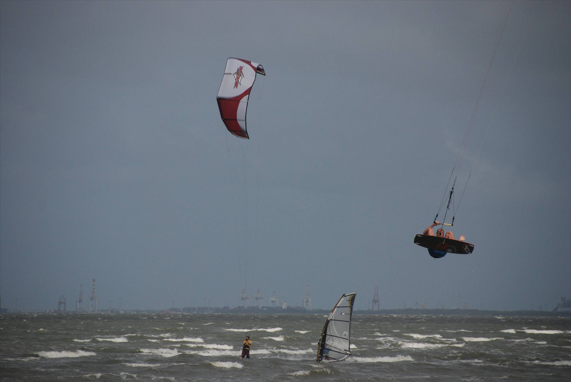 me and my bro kiting windsurfing