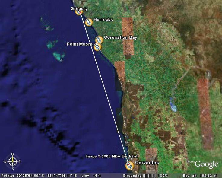 Cervantes to Port G. 262 Km