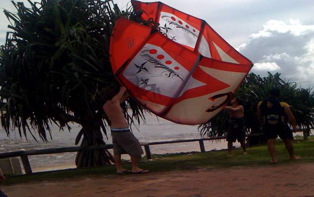 Probably not the best place to dry your kite.