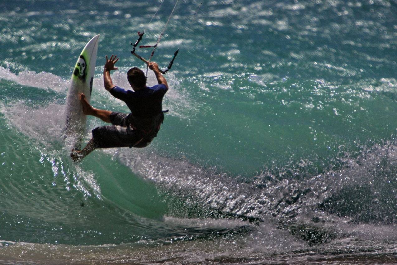 Surfin with a kite