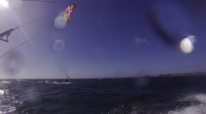 Kitesurfing at Hampton with handcam