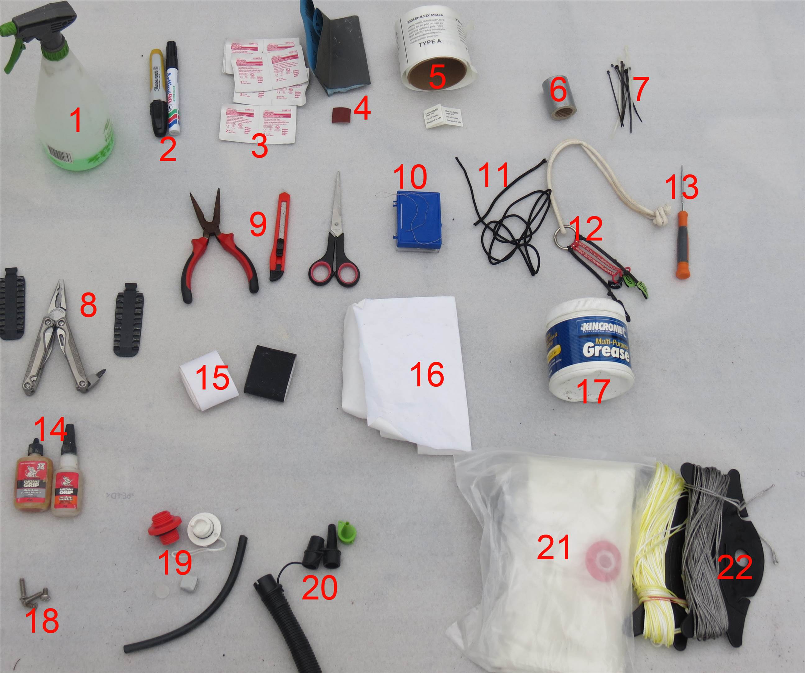 DIY repair kite toolbox