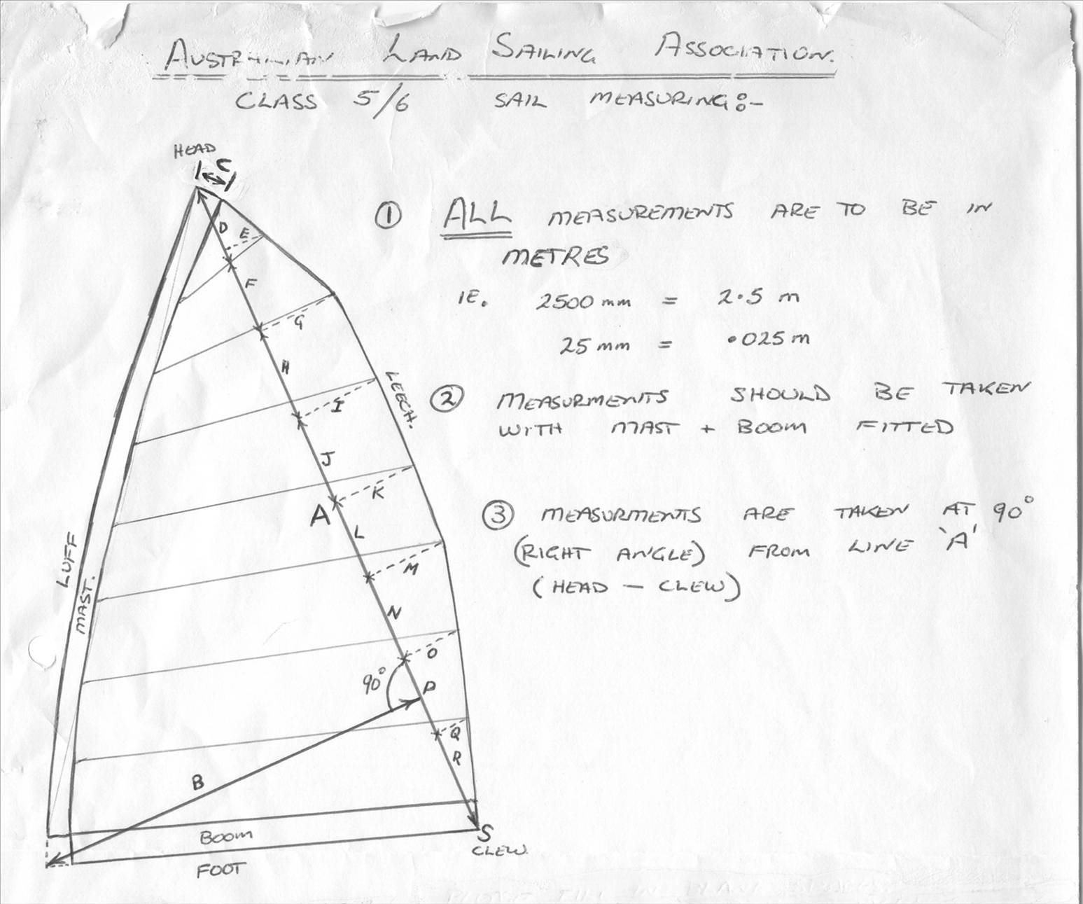 Sail Measure Sheet 