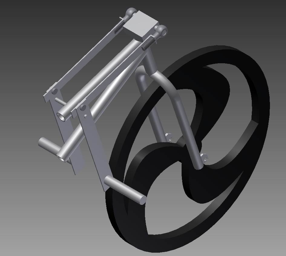 Front wheel mounting and steering