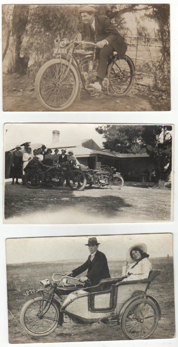 3 old motor bikes