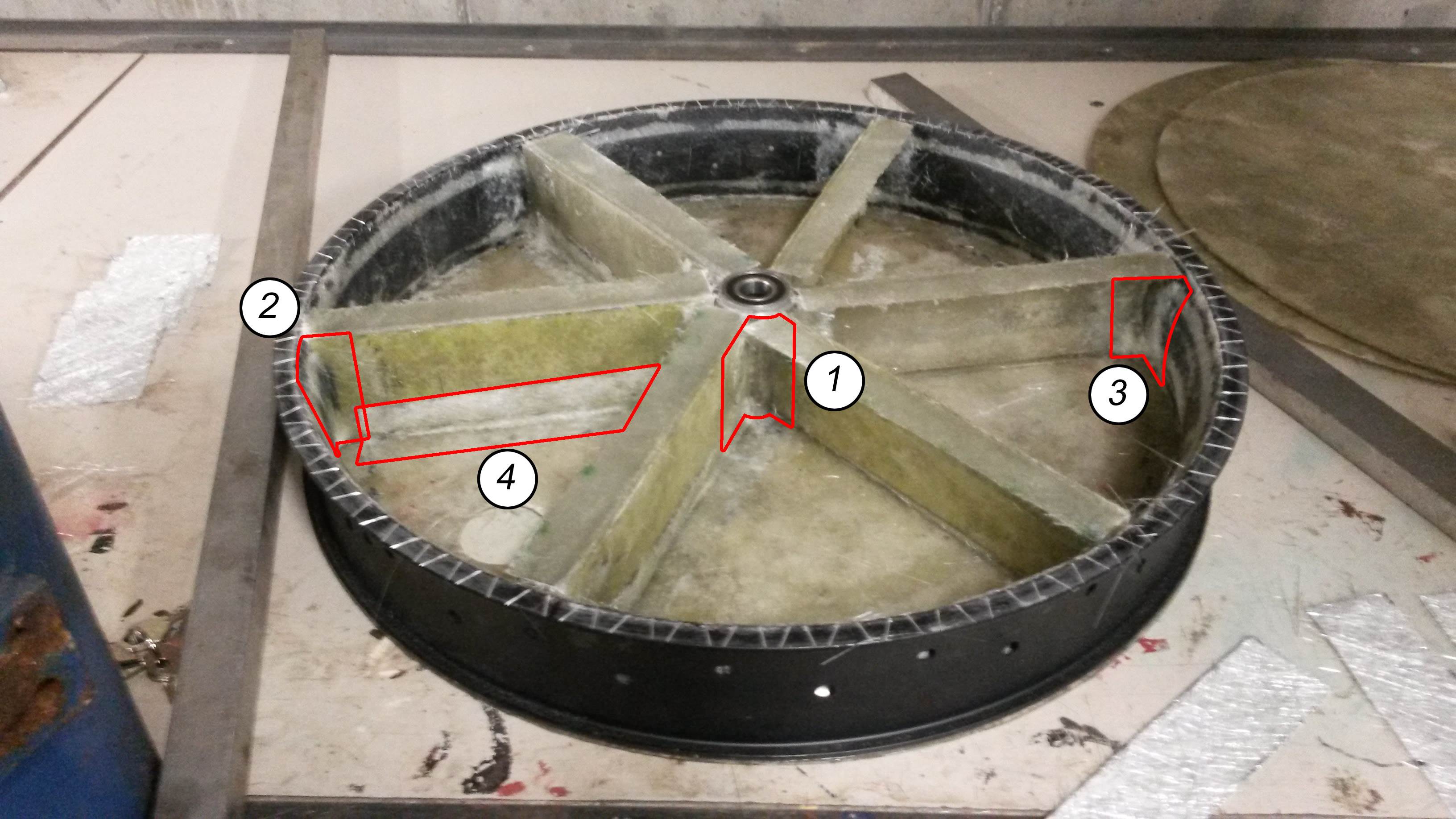Spoke glueing points