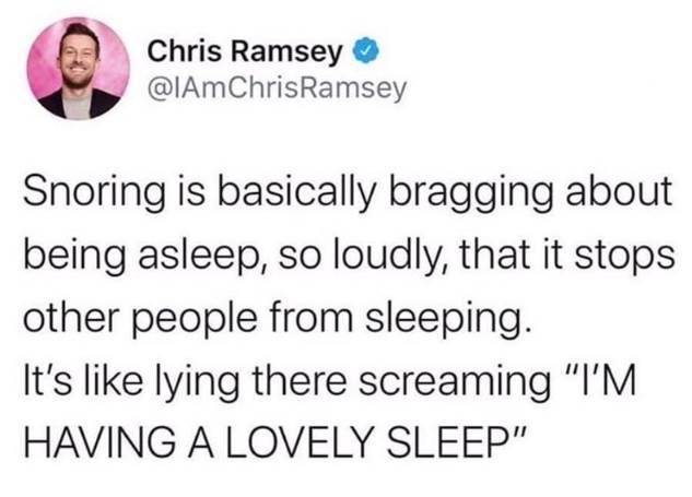 snoring tweet