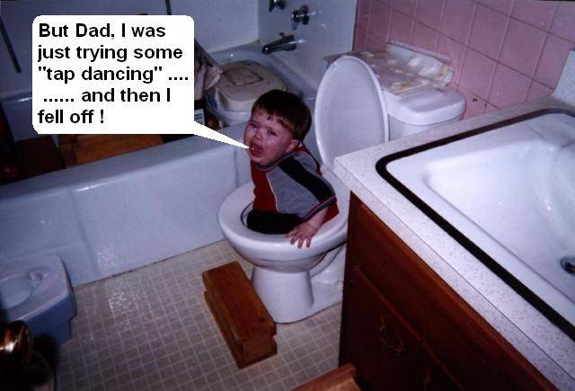 kid in toilet