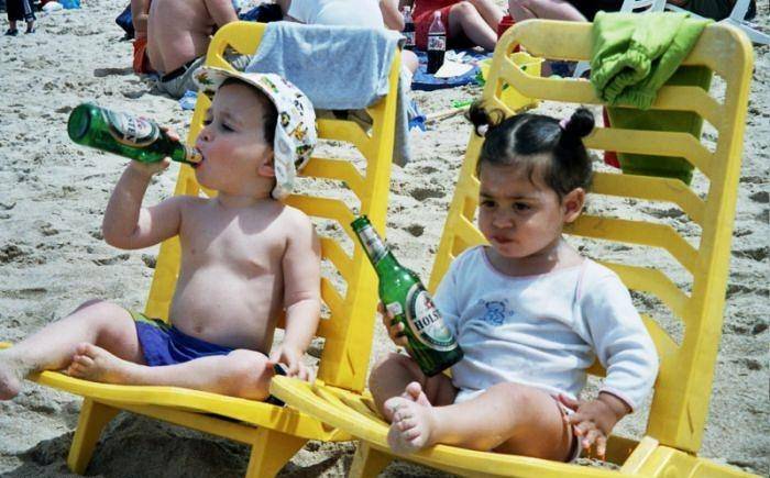 kids with beer