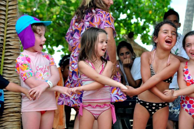 Kids enjoying the Conga line