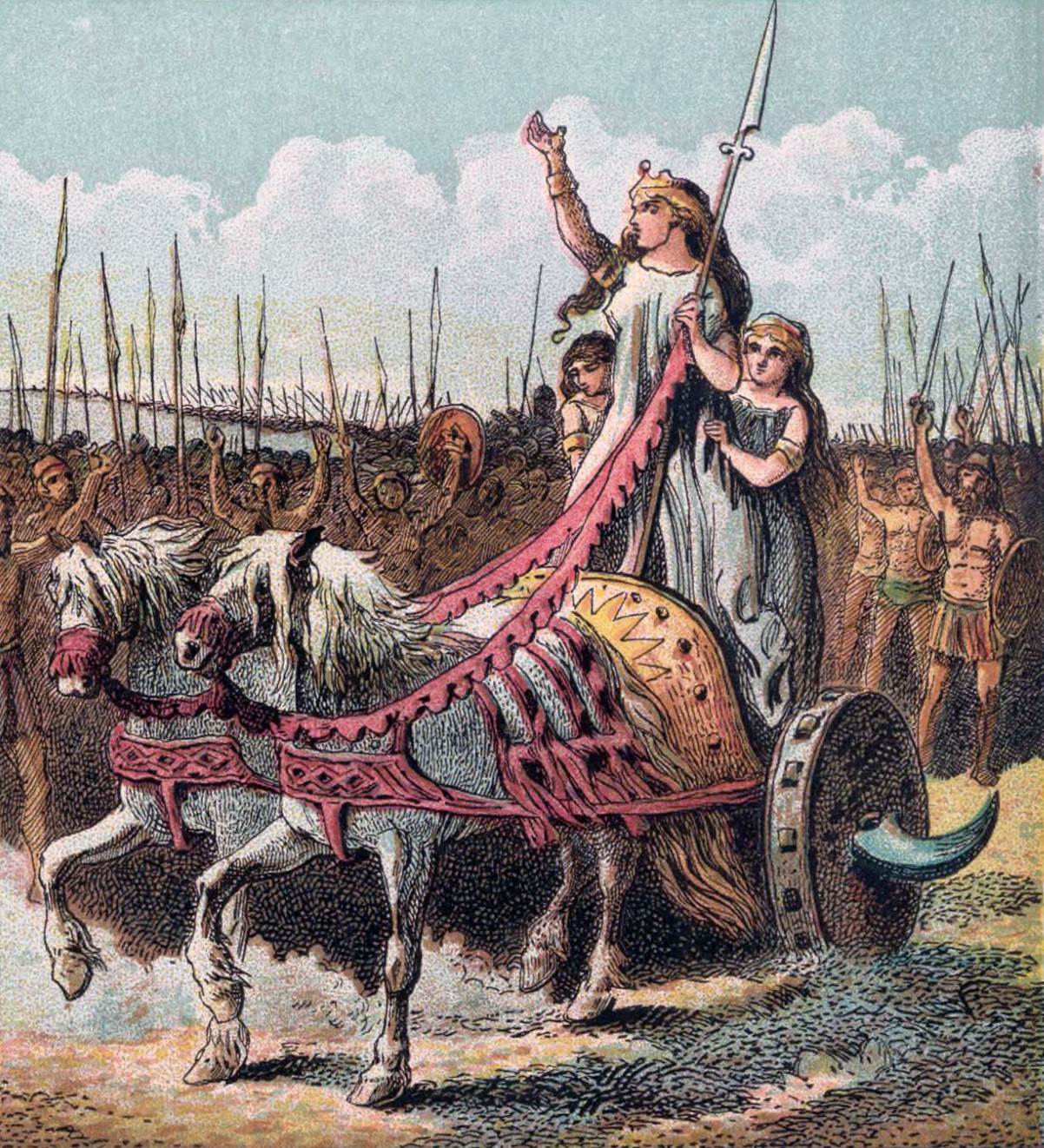 Pictures of English History Plate IV - Boadicea and Her Army
