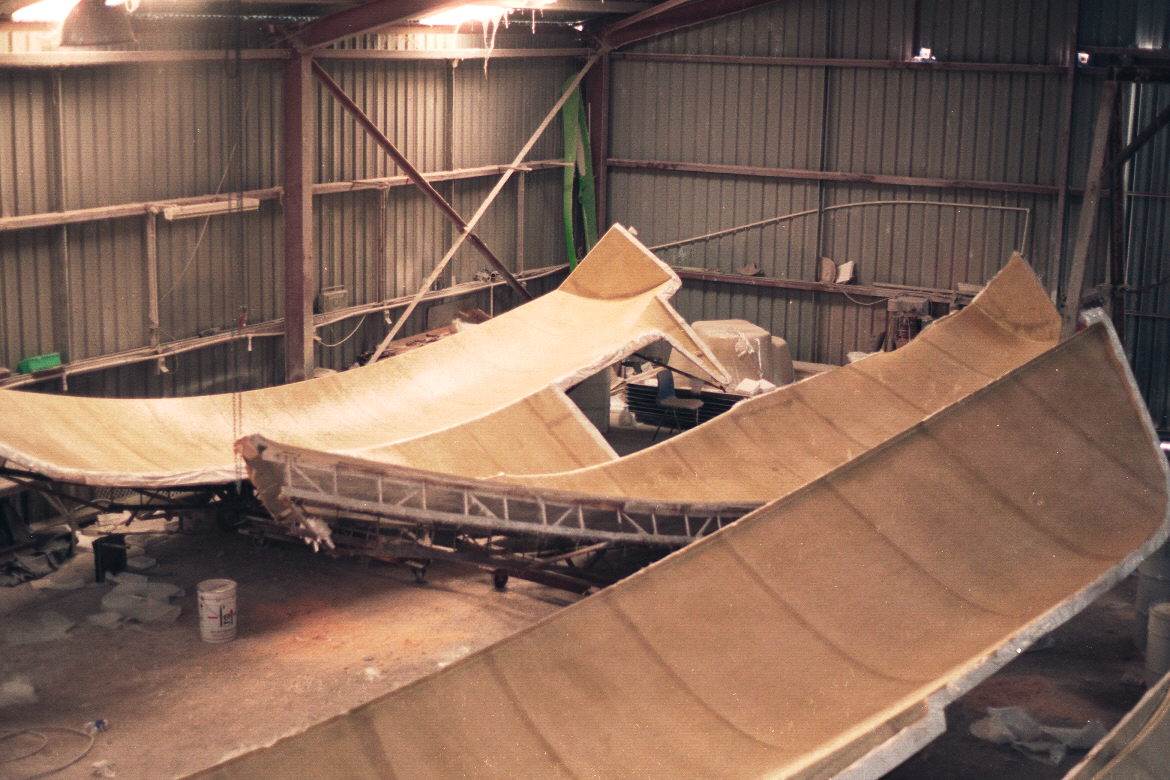 The last two sets of hull laid up