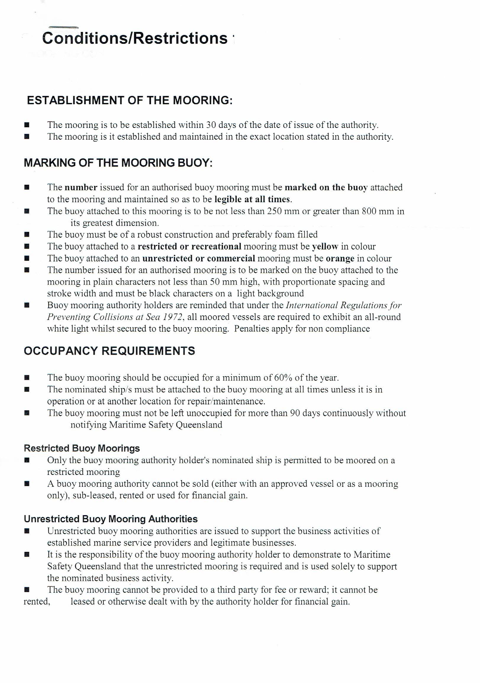 mooring conditions