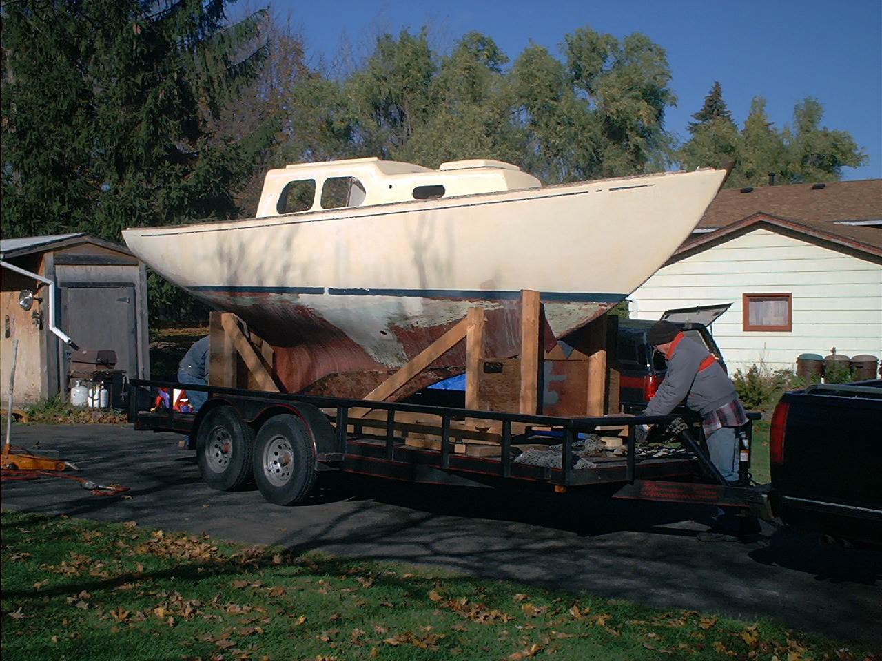 on trailer