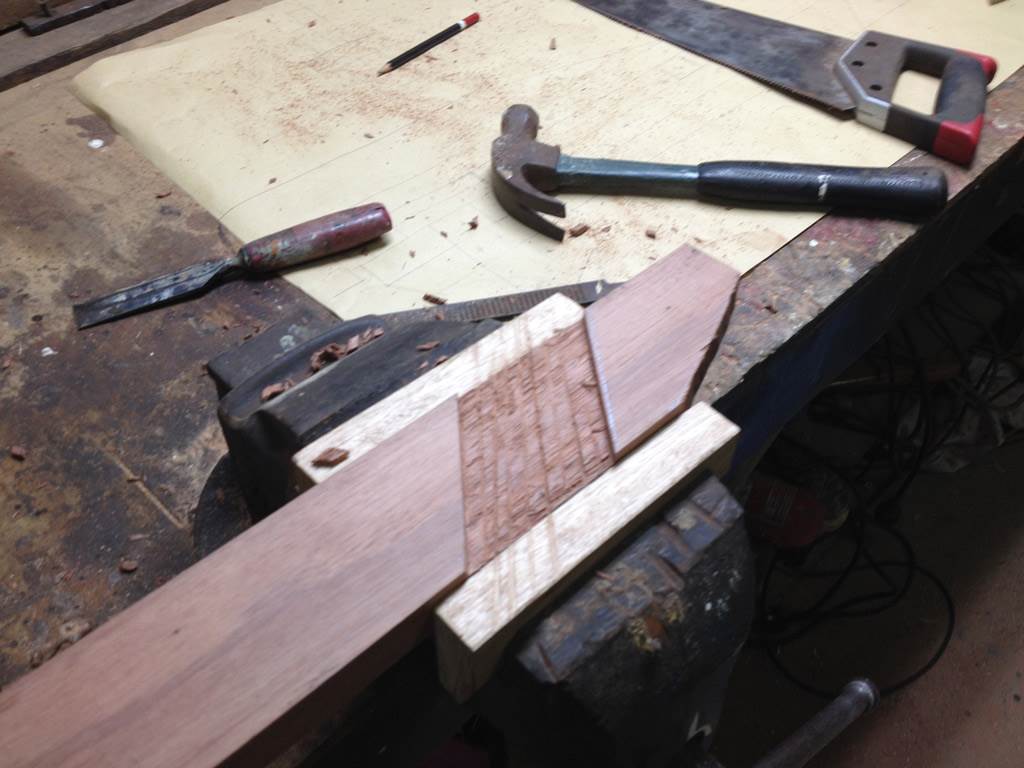 Cutting the mortice for the vane part.