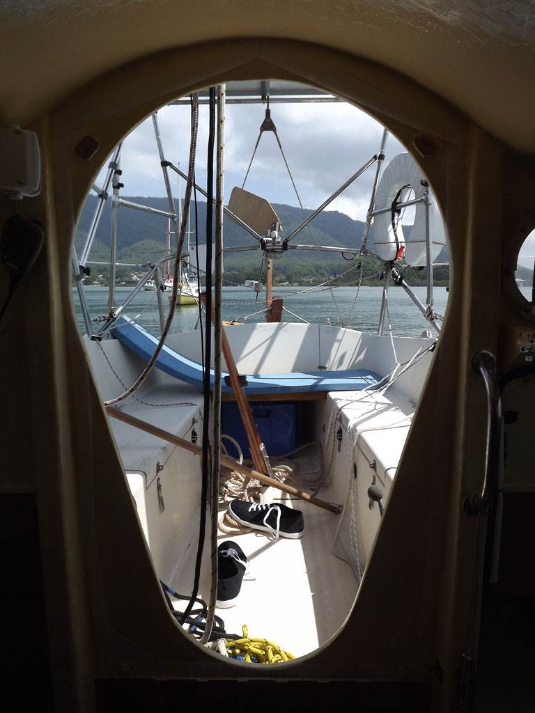 Mess in cockpit after sail.