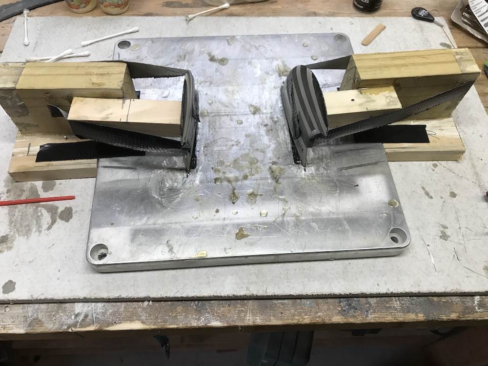 Fins being re-molded