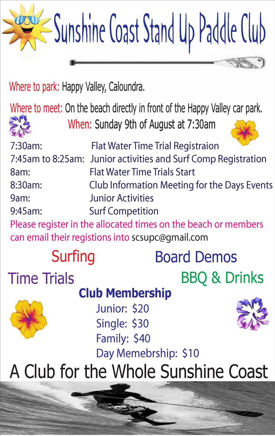 Sunshine Coast Stand Up Paddle Club Flyer