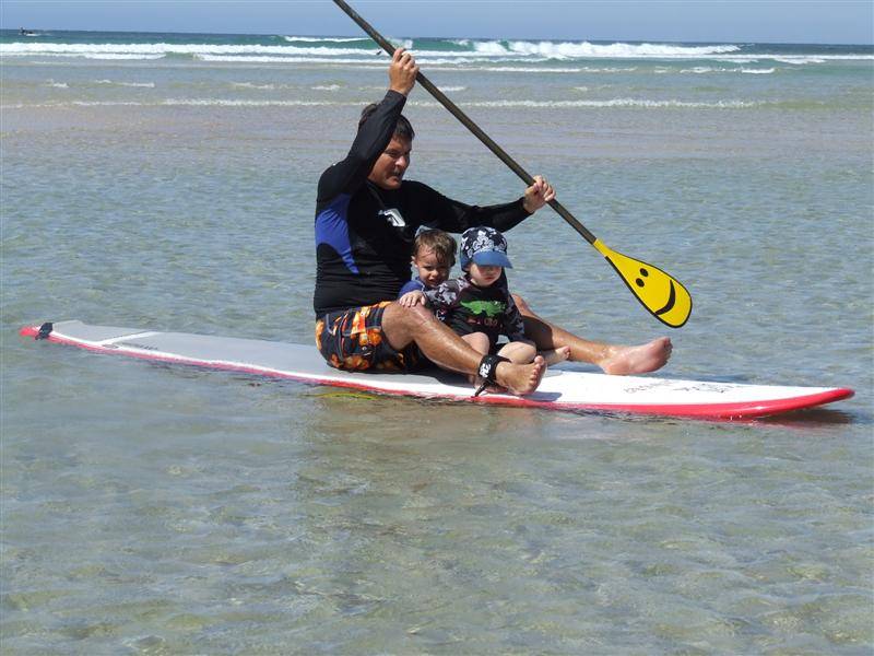 The boys going for a flat paddle