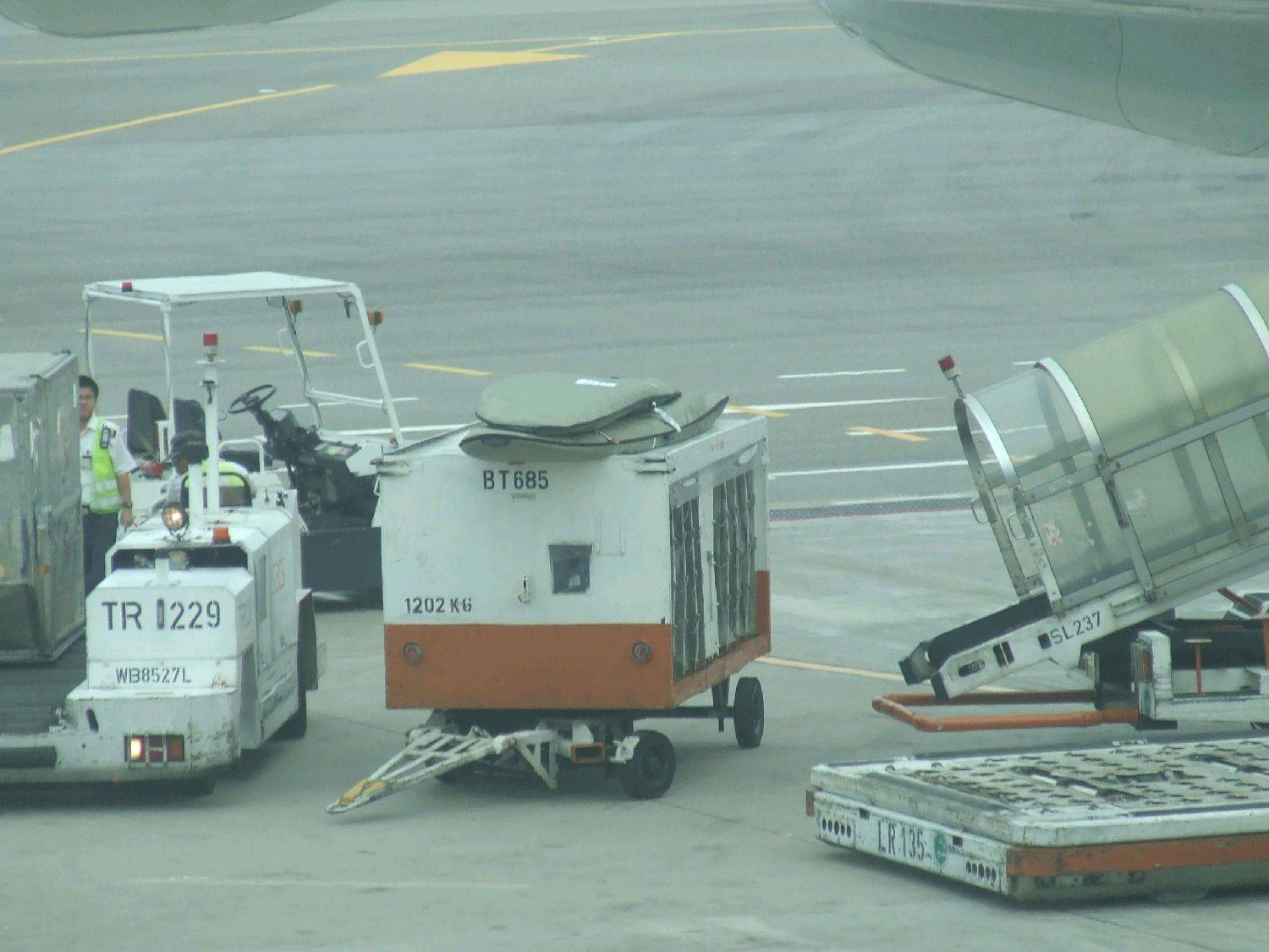 Our boards on the baggage cart ROOF!!