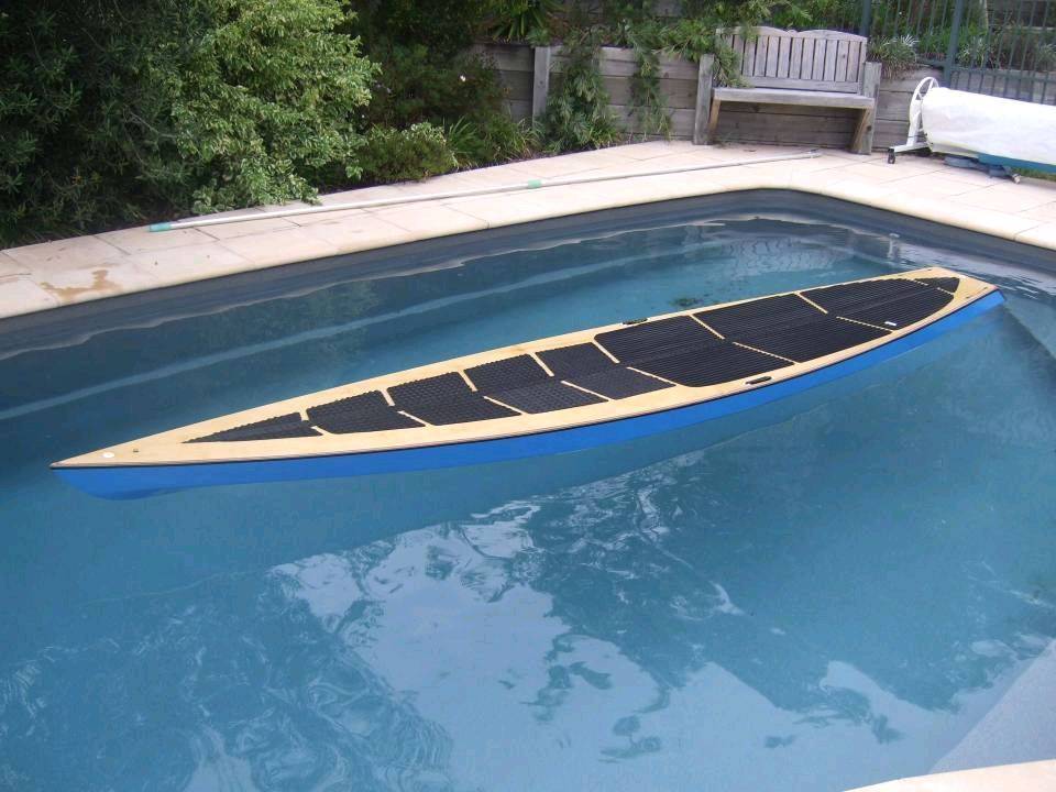 in pool side on