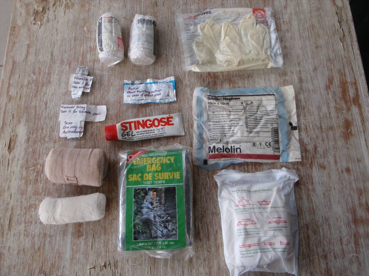 Medical kit Contents