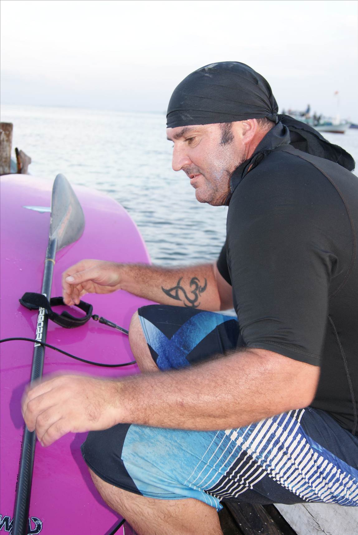 Captian Hues Angore on the helm