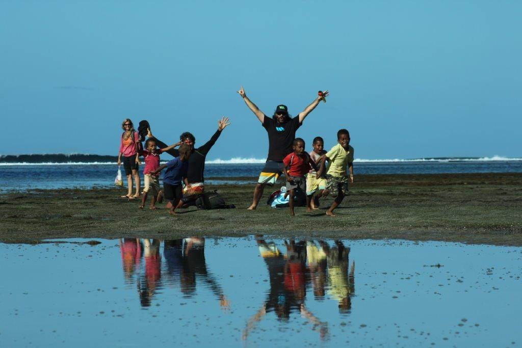fiji dog n mark with kids