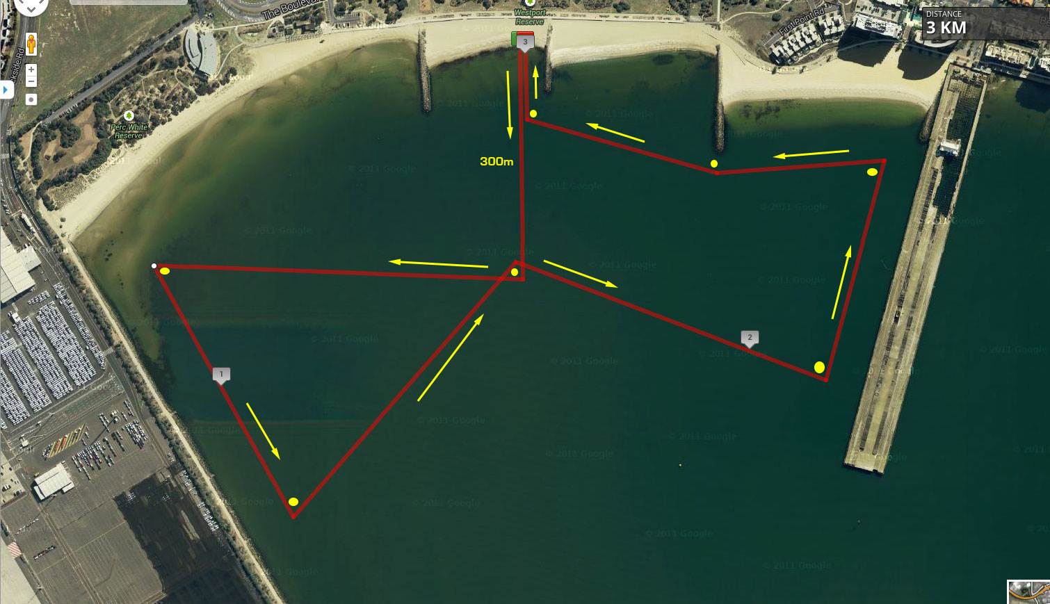 The 2013 Great Melbourne Paddle SURVIVOR course map