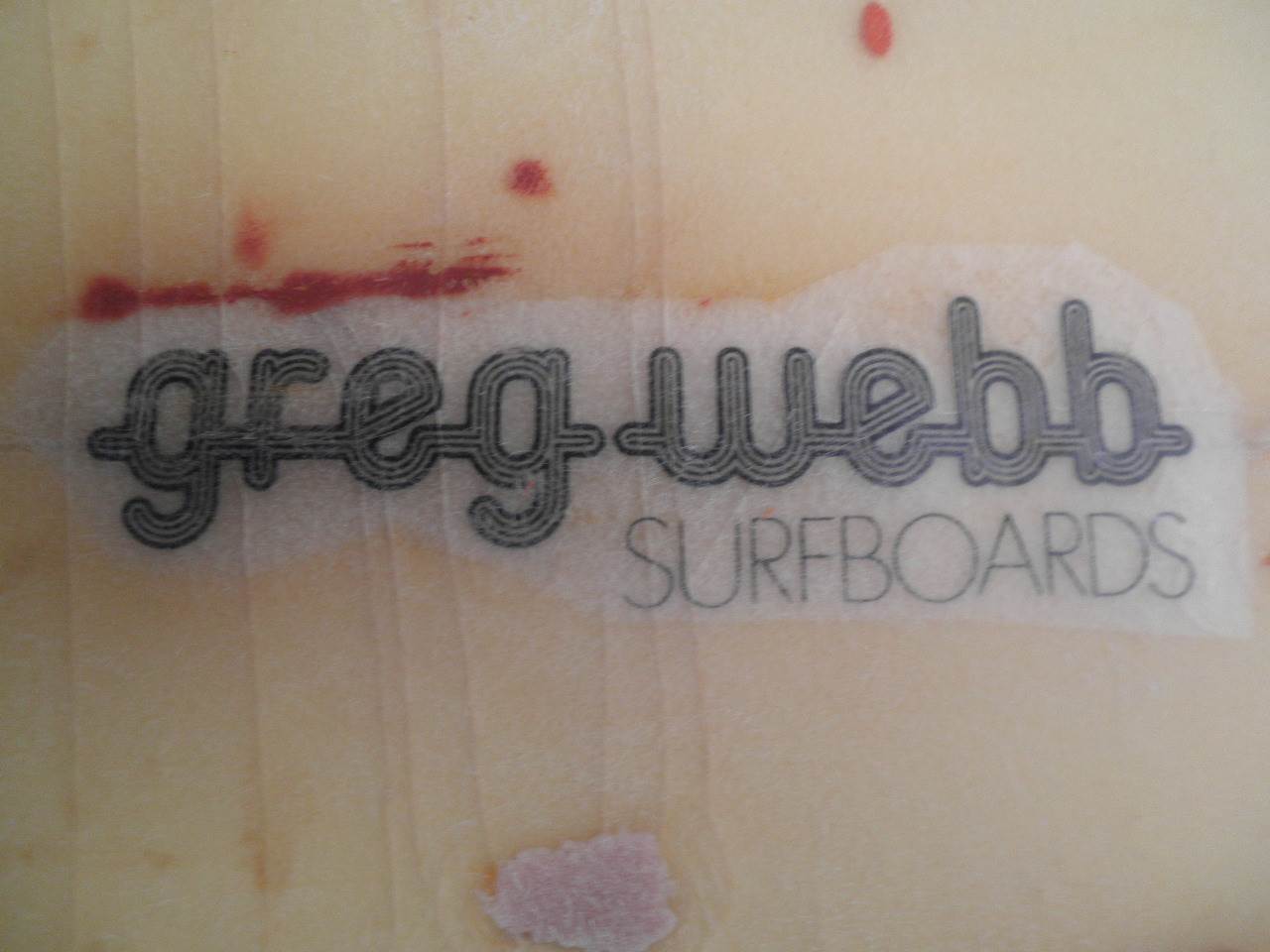 Greg Webb surfboard