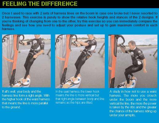 Waist harness, seat harness stance