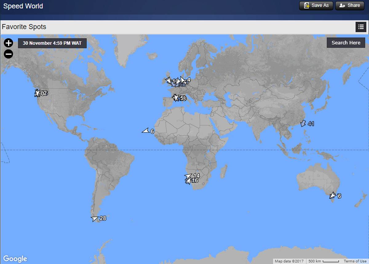 Speed World Map