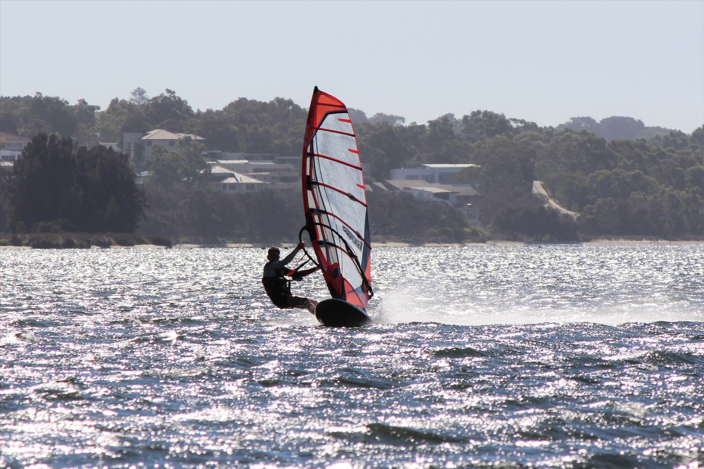 kid windsurfing