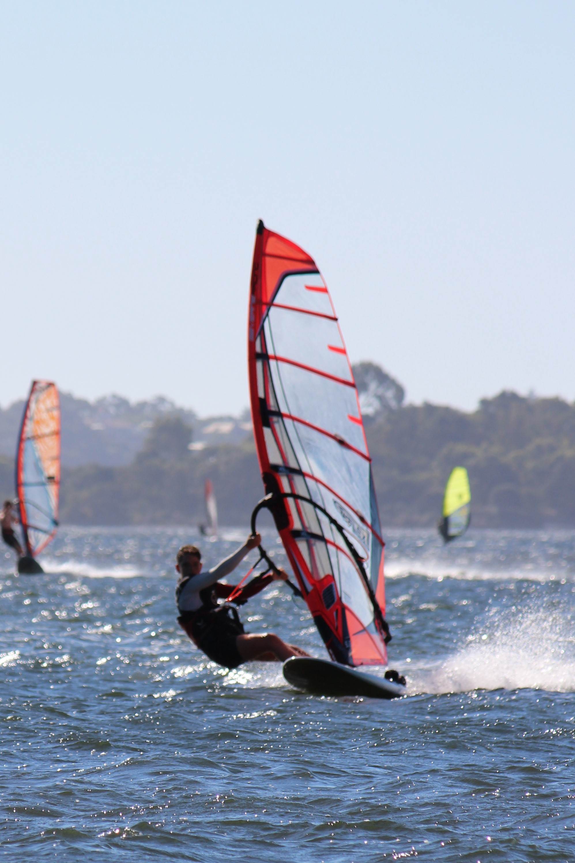 kid windsurfing