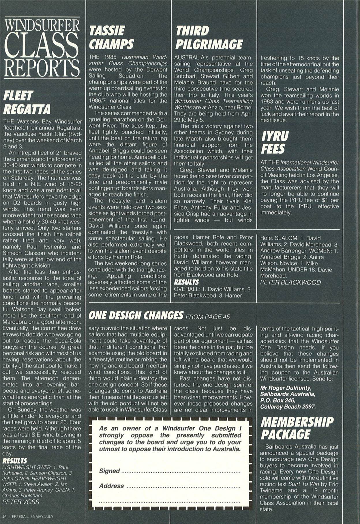 2nd gen windsurfer arguments