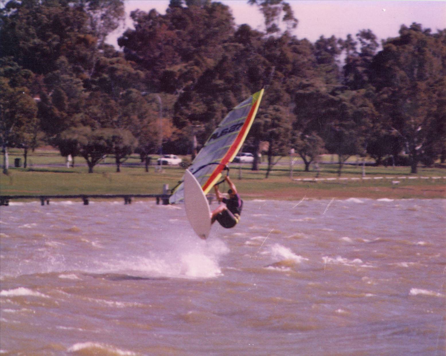 1995 Choco windsurfing on lake Bonney