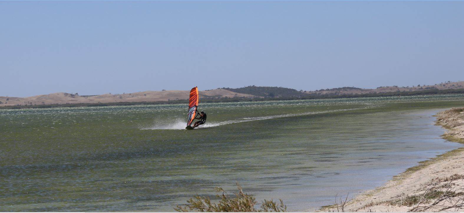 Jamie working hard at the Spit