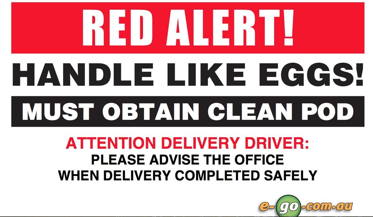E-go Red Alert label