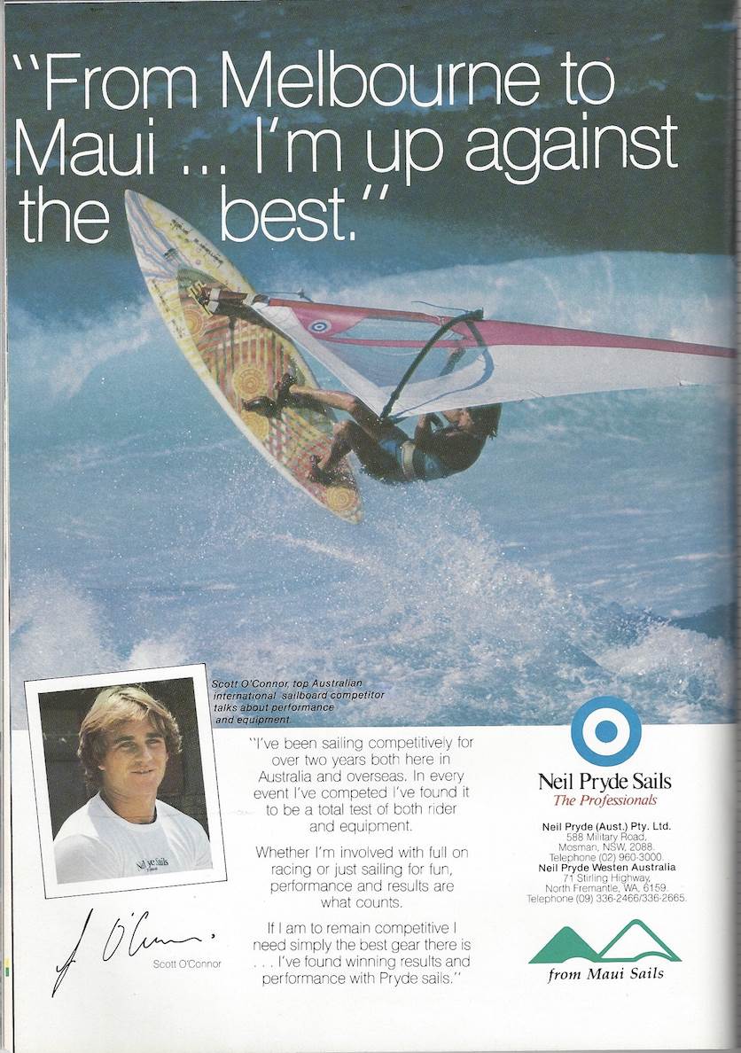 Scotty O'Connor NP Advert Bombora Freesail September-October 1983