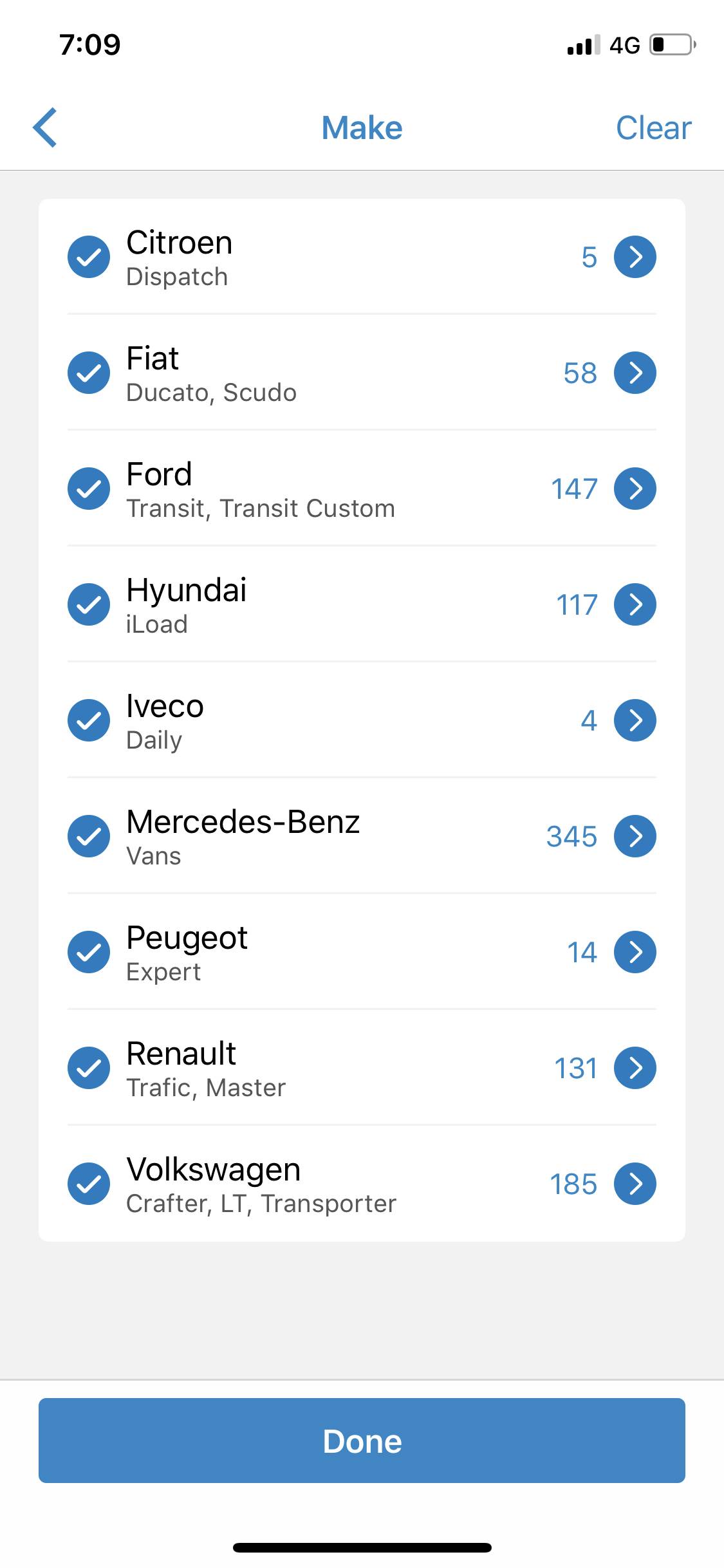 Van list