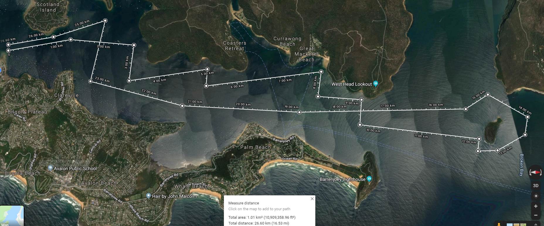 2019-08-18 SaltPanPt to LionIs & return 1415-1545 correction