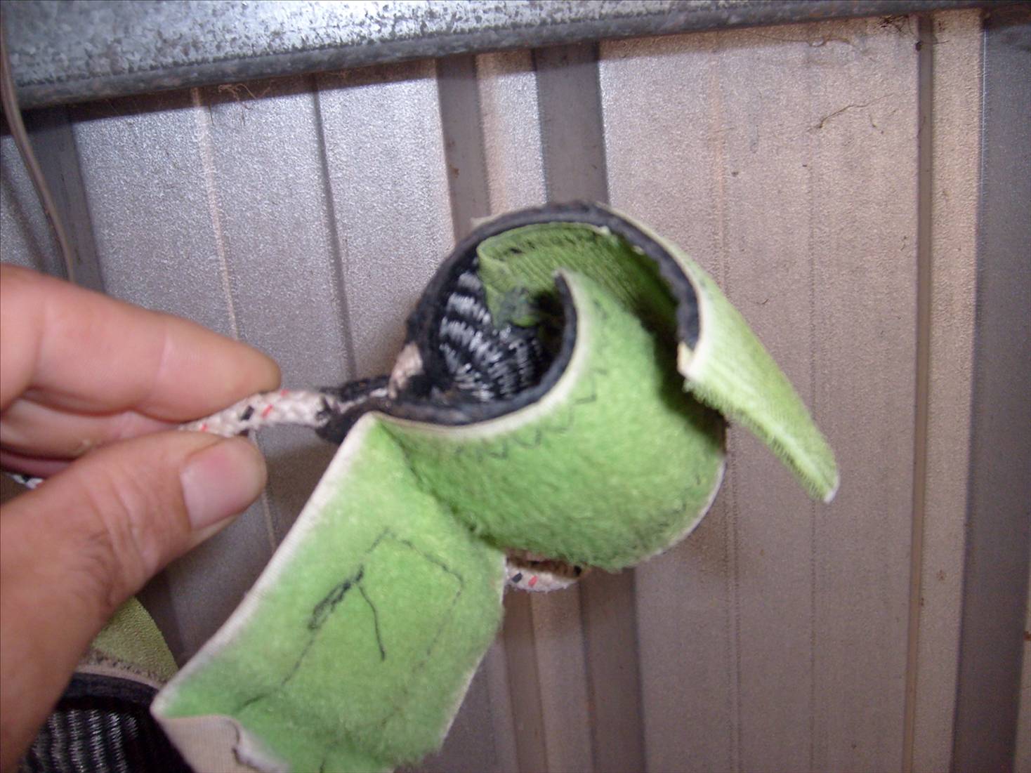 velcro harness line attachment