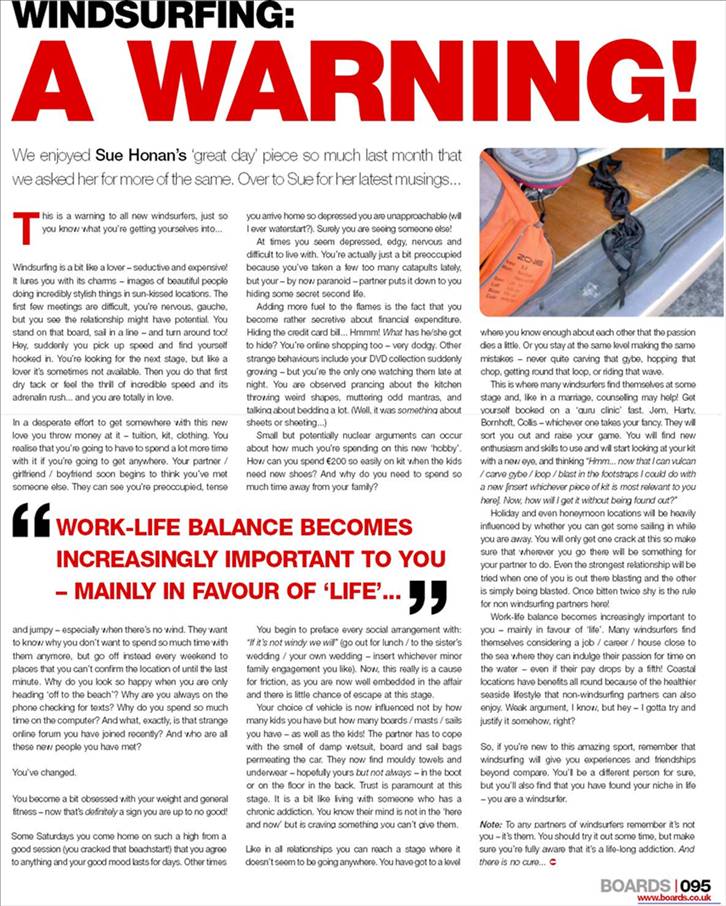 Windsurfing warning