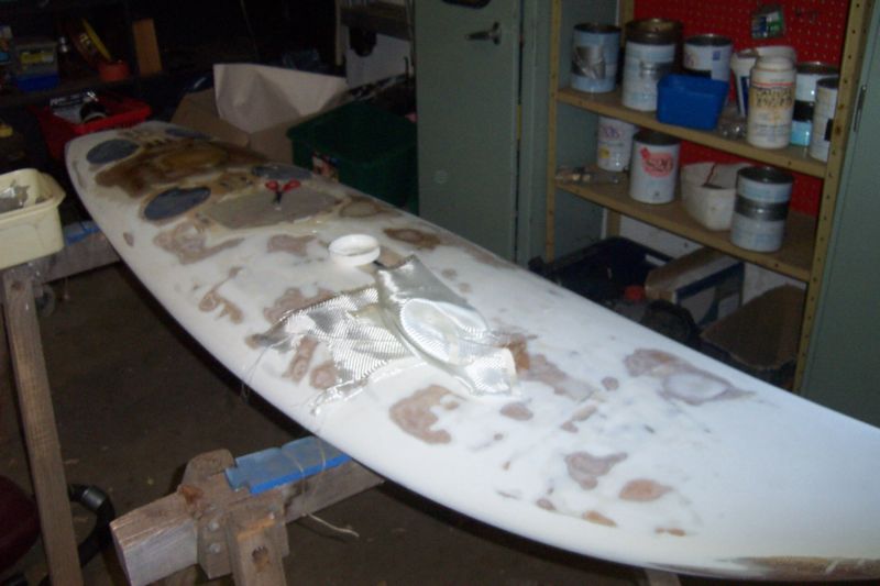 fiber glassing of board