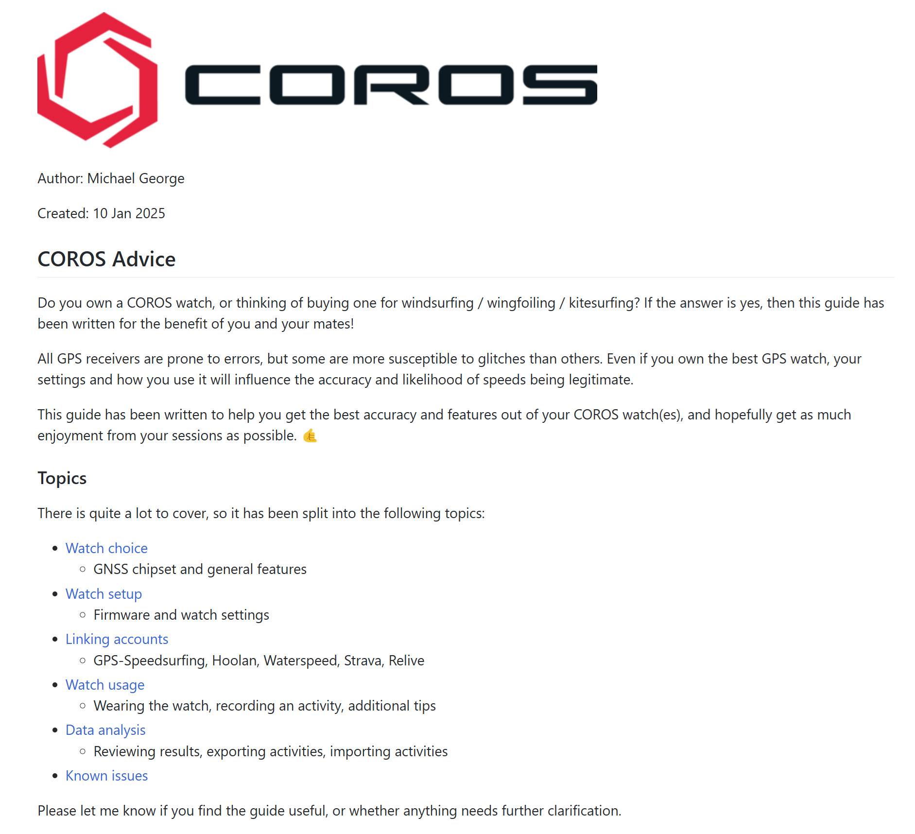 coros-advice