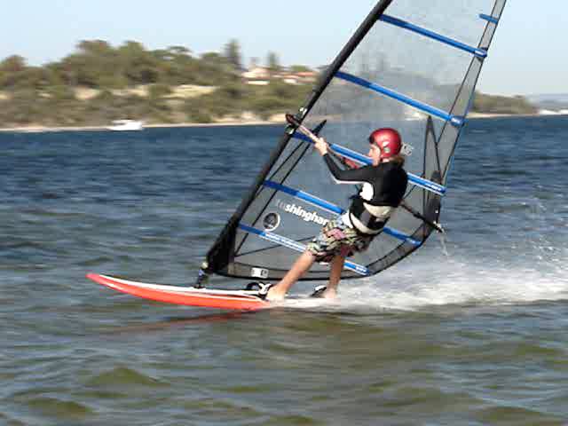 My son David (13) speed sailing at Point Walter